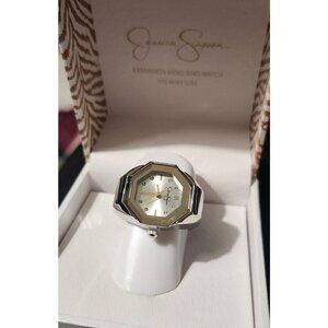 Jessica Simpson silver tone ring watch 22 mm